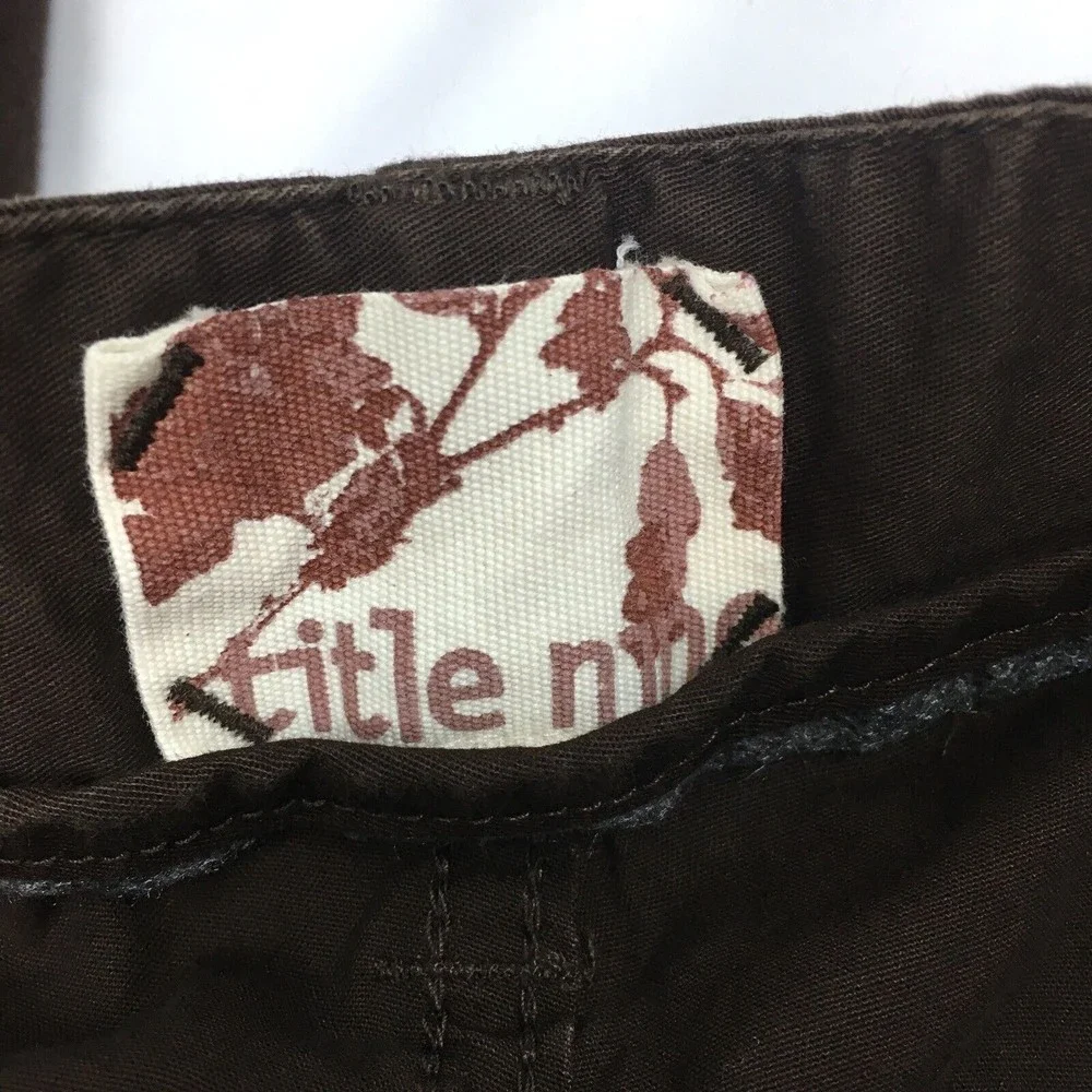 Title Nine 9 Women Size 4 Bown Pants‎ Embroidery Pockets Cotton - Picture 5 of 5